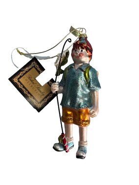 Vintage Robert Stanley Boy Fishing Christmas Ornament